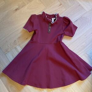 Janie and Jack Burgundy Kids Dress